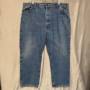 Dickies Jeans Mens 42x30 Blue Relaxed Fit Flannel Lined Work Denim Pants